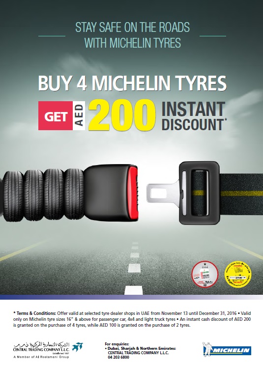 200 AED instant discount of tyres