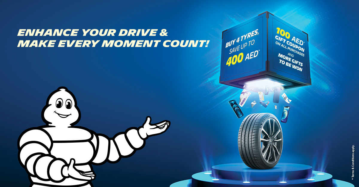 Michelin Tyres promotion Banner in blue color